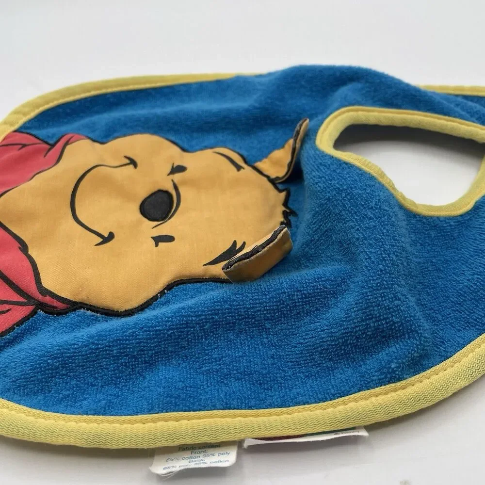 Vintage Winnie the Pooh Disney Baby Bib 3D 90’s Kidcore Terry Cloth Y2K Unisex